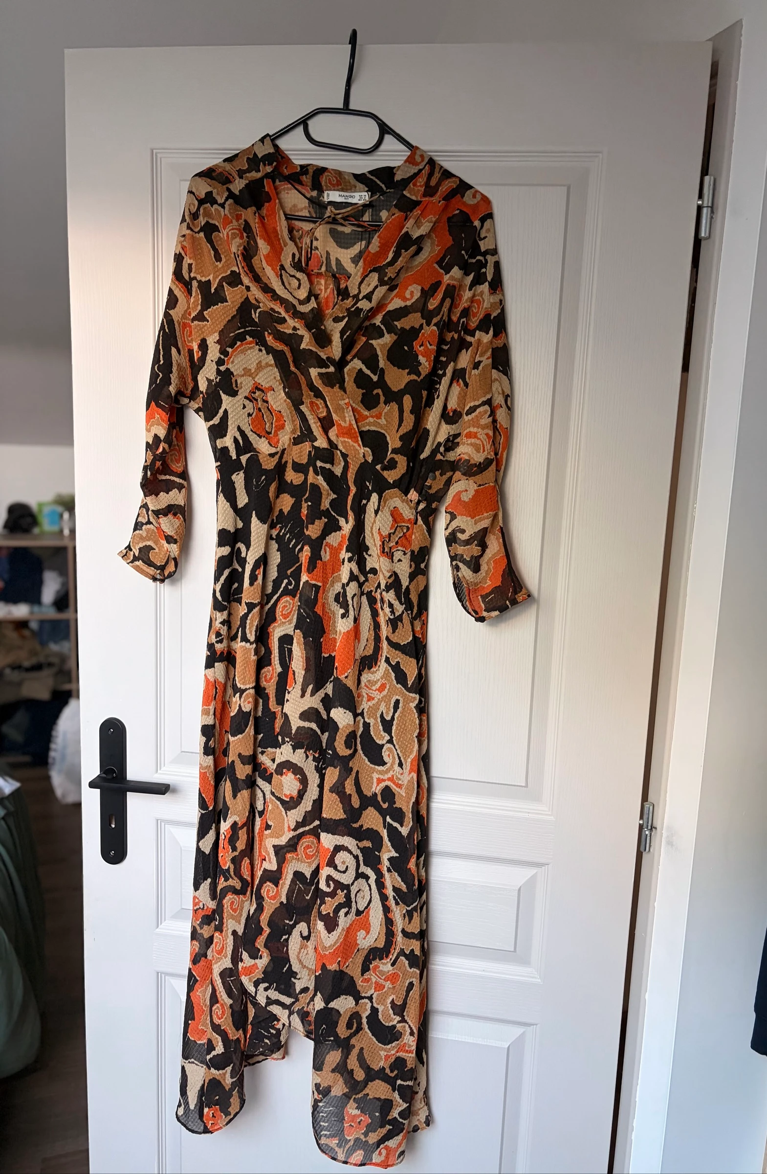 Robe longue asymétrique Mango imprimé bohème – XS